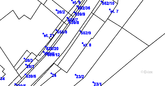 Parcela st. 8 v KÚ Bukovice u Rohozce, Katastrální mapa