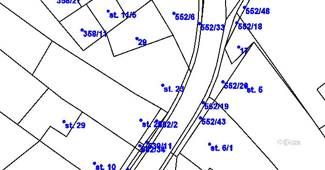 Parcela st. 23 v KÚ Bukovice u Rohozce, Katastrální mapa