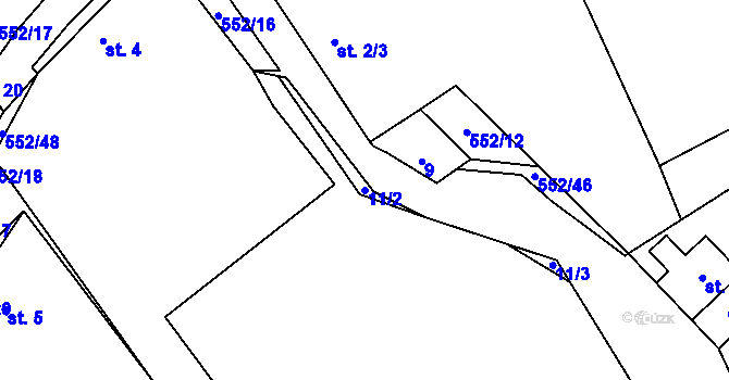 Parcela st. 11/2 v KÚ Bukovice u Rohozce, Katastrální mapa