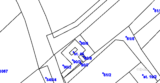 Parcela st. 90/6 v KÚ Bukovice u Rohozce, Katastrální mapa