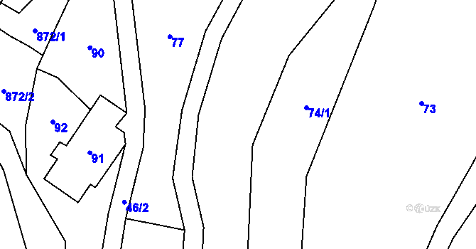 Parcela st. 75 v KÚ Bukovice u Velkých Losin, Katastrální mapa