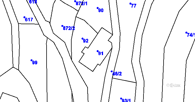 Parcela st. 91 v KÚ Bukovice u Velkých Losin, Katastrální mapa