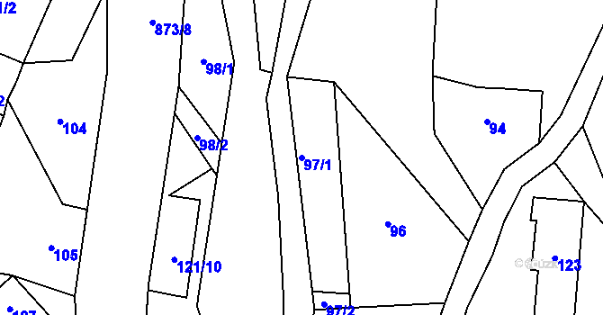 Parcela st. 97/1 v KÚ Bukovice u Velkých Losin, Katastrální mapa