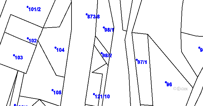 Parcela st. 98/2 v KÚ Bukovice u Velkých Losin, Katastrální mapa