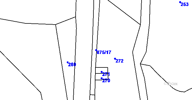 Parcela st. 875/17 v KÚ Bukovice u Velkých Losin, Katastrální mapa