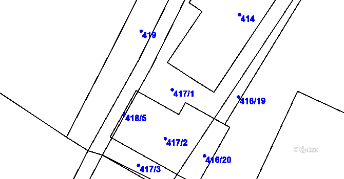 Parcela st. 417/1 v KÚ Bukovice u Velkých Losin, Katastrální mapa