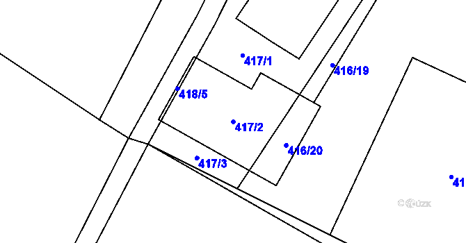 Parcela st. 417/2 v KÚ Bukovice u Velkých Losin, Katastrální mapa