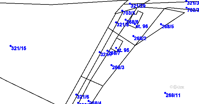 Parcela st. 321/7 v KÚ Bukovina nad Labem, Katastrální mapa