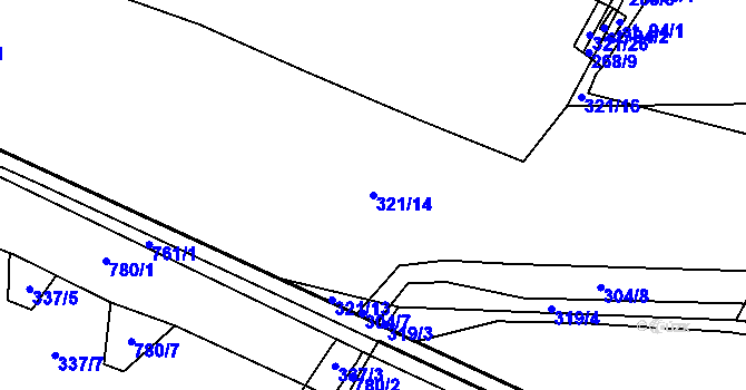 Parcela st. 321/14 v KÚ Bukovina nad Labem, Katastrální mapa