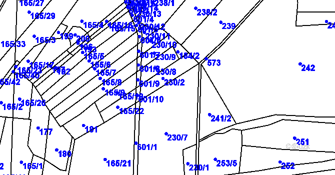 Parcela st. 230 v KÚ Bukovina u Přelouče, Katastrální mapa