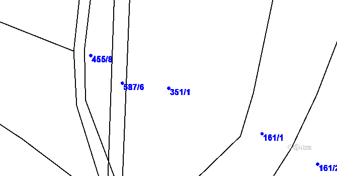 Parcela st. 351/1 v KÚ Bukovina u Přelouče, Katastrální mapa