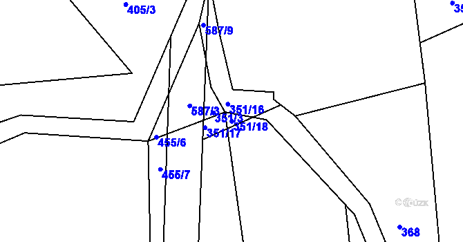 Parcela st. 351/18 v KÚ Bukovina u Přelouče, Katastrální mapa