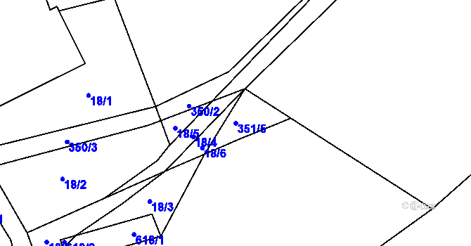 Parcela st. 351/5 v KÚ Bukovina u Přelouče, Katastrální mapa