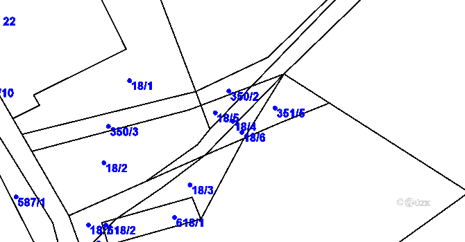 Parcela st. 18/4 v KÚ Bukovina u Přelouče, Katastrální mapa