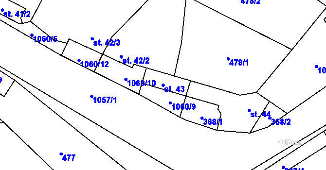 Parcela st. 43 v KÚ Bukovina, Katastrální mapa