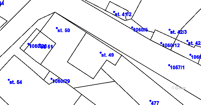 Parcela st. 49 v KÚ Bukovina, Katastrální mapa