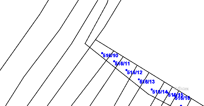 Parcela st. 516/10 v KÚ Bukovina, Katastrální mapa