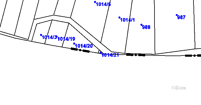 Parcela st. 1014/21 v KÚ Bukovina, Katastrální mapa