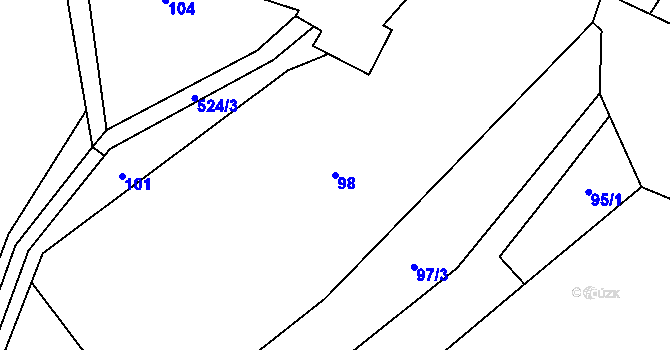 Parcela st. 98 v KÚ Bukovina u Čisté, Katastrální mapa
