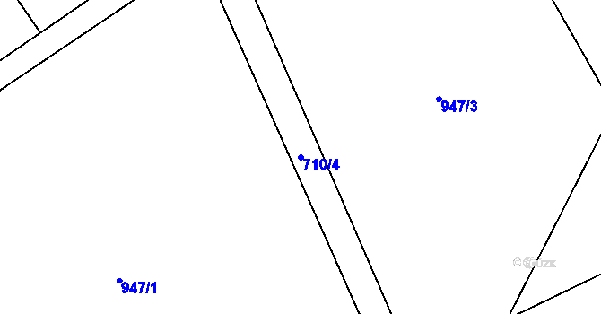 Parcela st. 710/4 v KÚ Bukovina u Čisté, Katastrální mapa