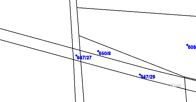 Parcela st. 650/8 v KÚ Bukovina u Čisté, Katastrální mapa