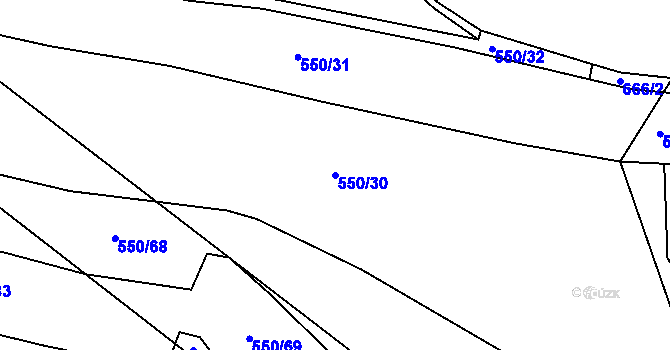 Parcela st. 550/30 v KÚ Bukovina u Pecky, Katastrální mapa