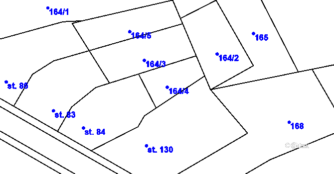 Parcela st. 164/4 v KÚ Bukovinka, Katastrální mapa