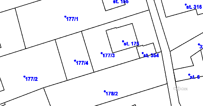 Parcela st. 177/3 v KÚ Bukovinka, Katastrální mapa