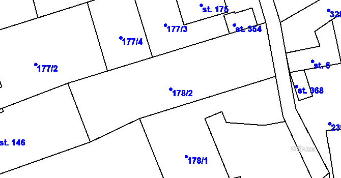 Parcela st. 178/2 v KÚ Bukovinka, Katastrální mapa