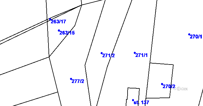 Parcela st. 271/2 v KÚ Bukovinka, Katastrální mapa