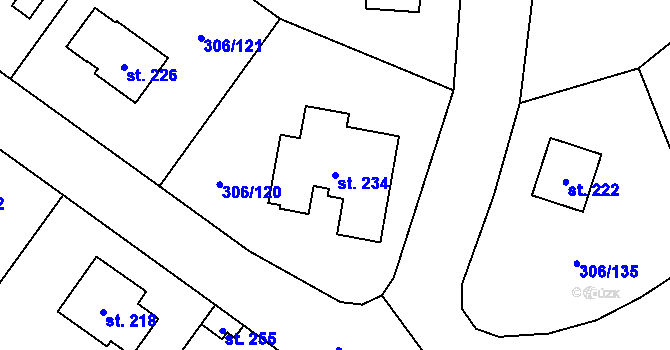 Parcela st. 234 v KÚ Bukovinka, Katastrální mapa
