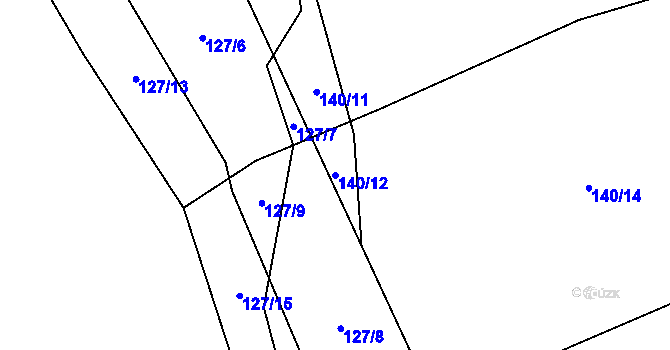 Parcela st. 140/12 v KÚ Bukovinka, Katastrální mapa