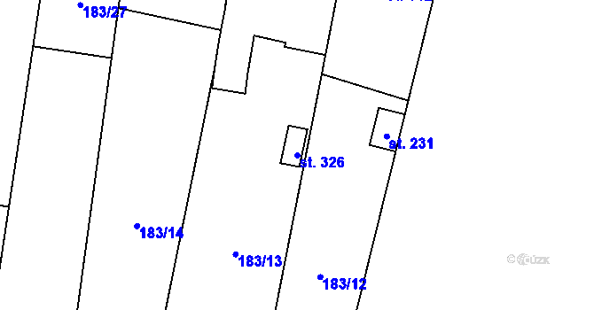 Parcela st. 326 v KÚ Bukovinka, Katastrální mapa