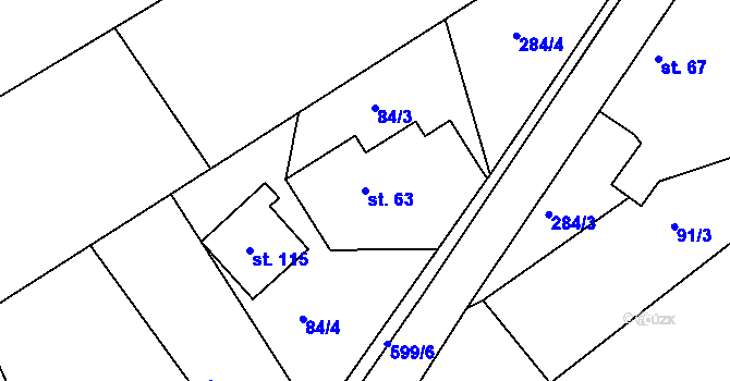 Parcela st. 63 v KÚ Bukovka, Katastrální mapa