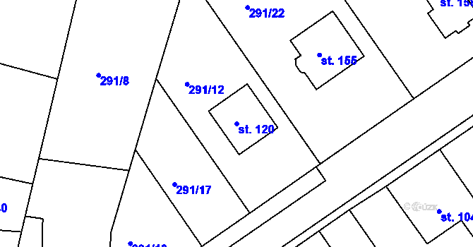 Parcela st. 120 v KÚ Bukovka, Katastrální mapa