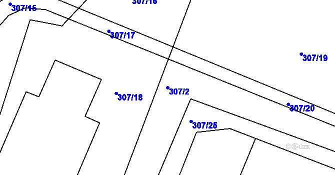 Parcela st. 307/2 v KÚ Bukovka, Katastrální mapa