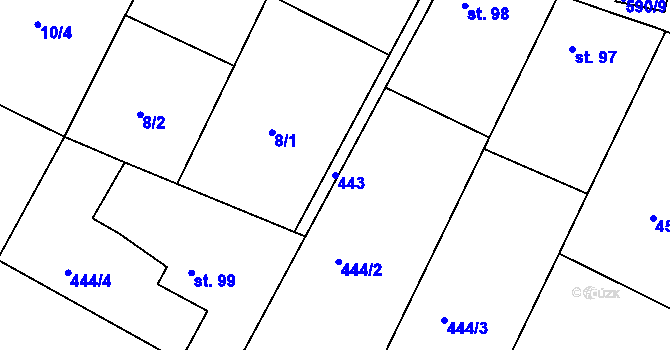 Parcela st. 443 v KÚ Bukovka, Katastrální mapa