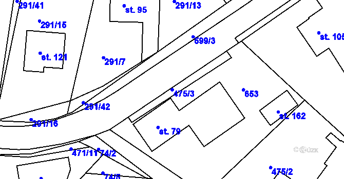 Parcela st. 475/3 v KÚ Bukovka, Katastrální mapa