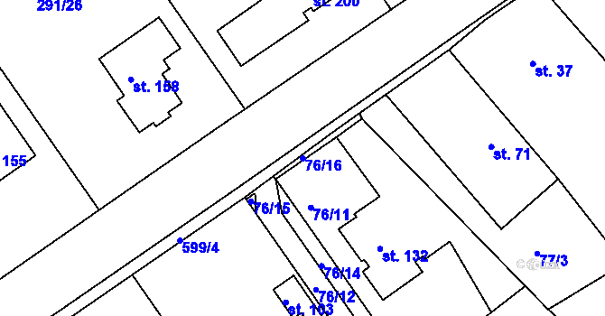 Parcela st. 76/16 v KÚ Bukovka, Katastrální mapa