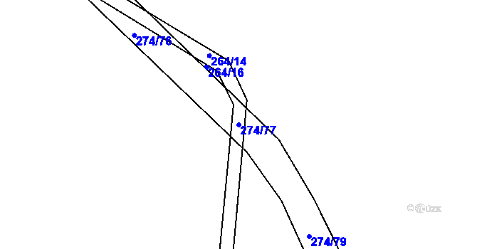 Parcela st. 274/77 v KÚ Bukovka, Katastrální mapa