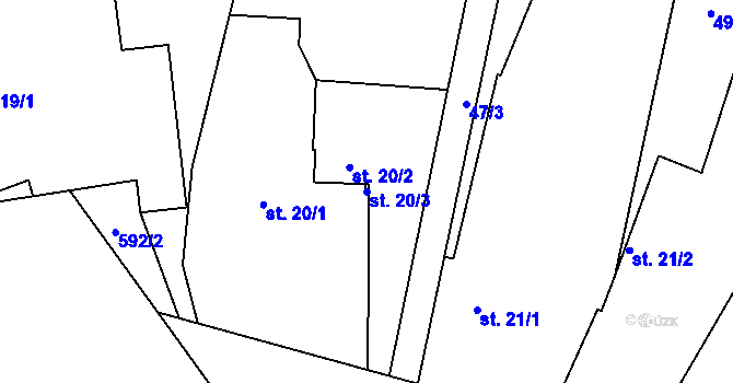 Parcela st. 20/3 v KÚ Bukovka, Katastrální mapa