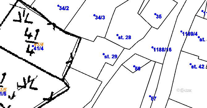 Parcela st. 29 v KÚ Bukovník, Katastrální mapa