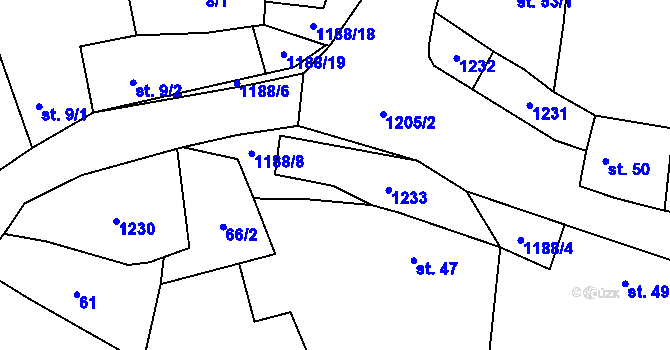 Parcela st. 48 v KÚ Bukovník, Katastrální mapa