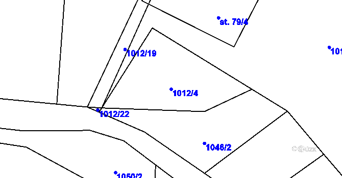 Parcela st. 1012/4 v KÚ Bukovník, Katastrální mapa