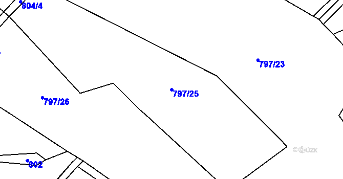 Parcela st. 797/25 v KÚ Bukovník, Katastrální mapa