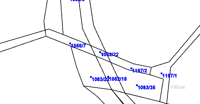 Parcela st. 1052/22 v KÚ Bukovník, Katastrální mapa