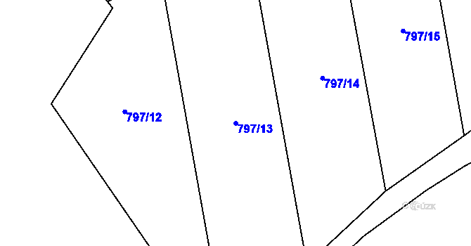Parcela st. 797/13 v KÚ Bukovník, Katastrální mapa