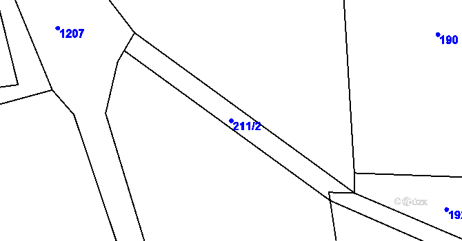 Parcela st. 211/2 v KÚ Bukovník, Katastrální mapa