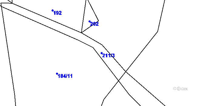 Parcela st. 211/3 v KÚ Bukovník, Katastrální mapa