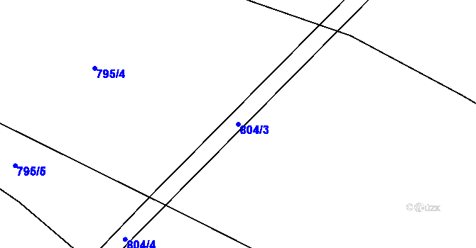 Parcela st. 804/3 v KÚ Bukovník, Katastrální mapa